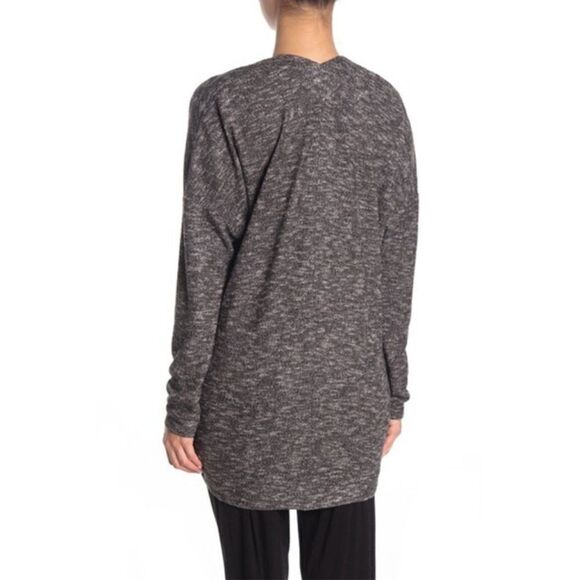 Z by Zella open front cardigan sweat shirt pockets marled black white grey gray - Picture 13 of 14